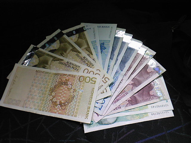 norske penger i vifteform