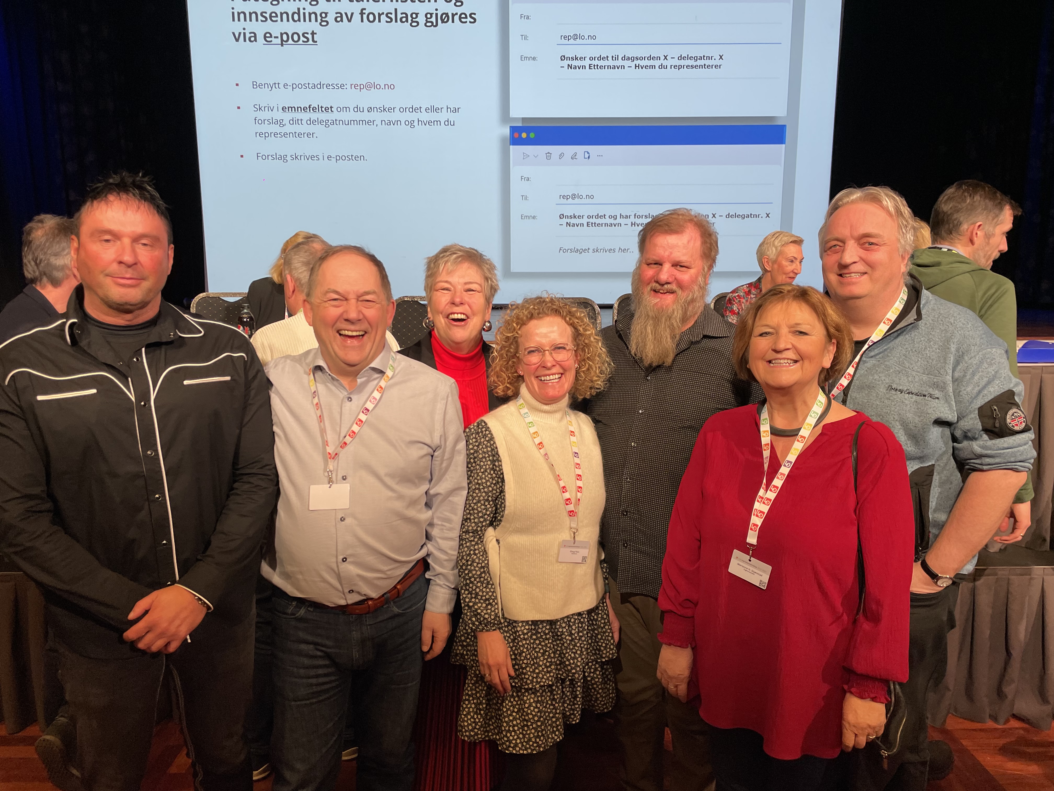 fire menn og tre kvinner