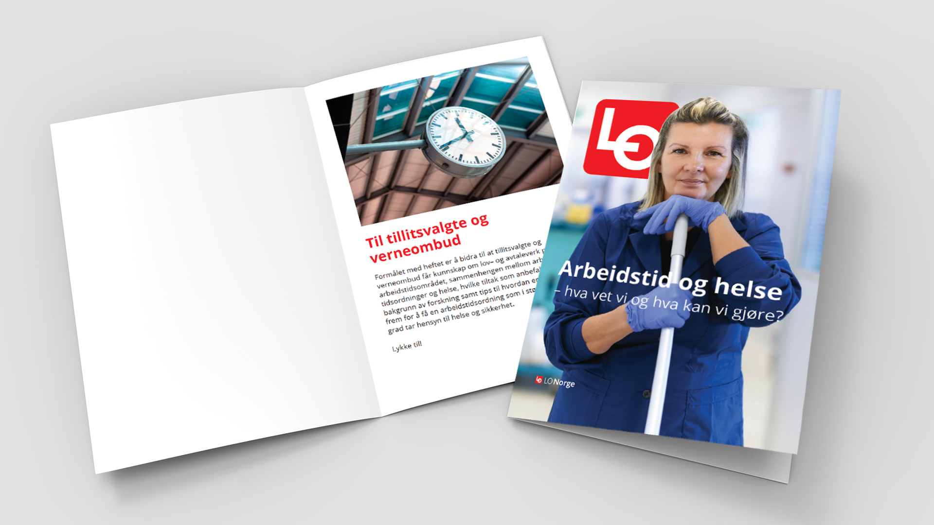 Illustrasjon som viser brosjyren Arbeidstid og helse.