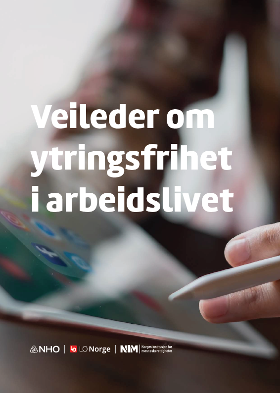 forside av veileder om ytringsfrihet i arbeidslivet