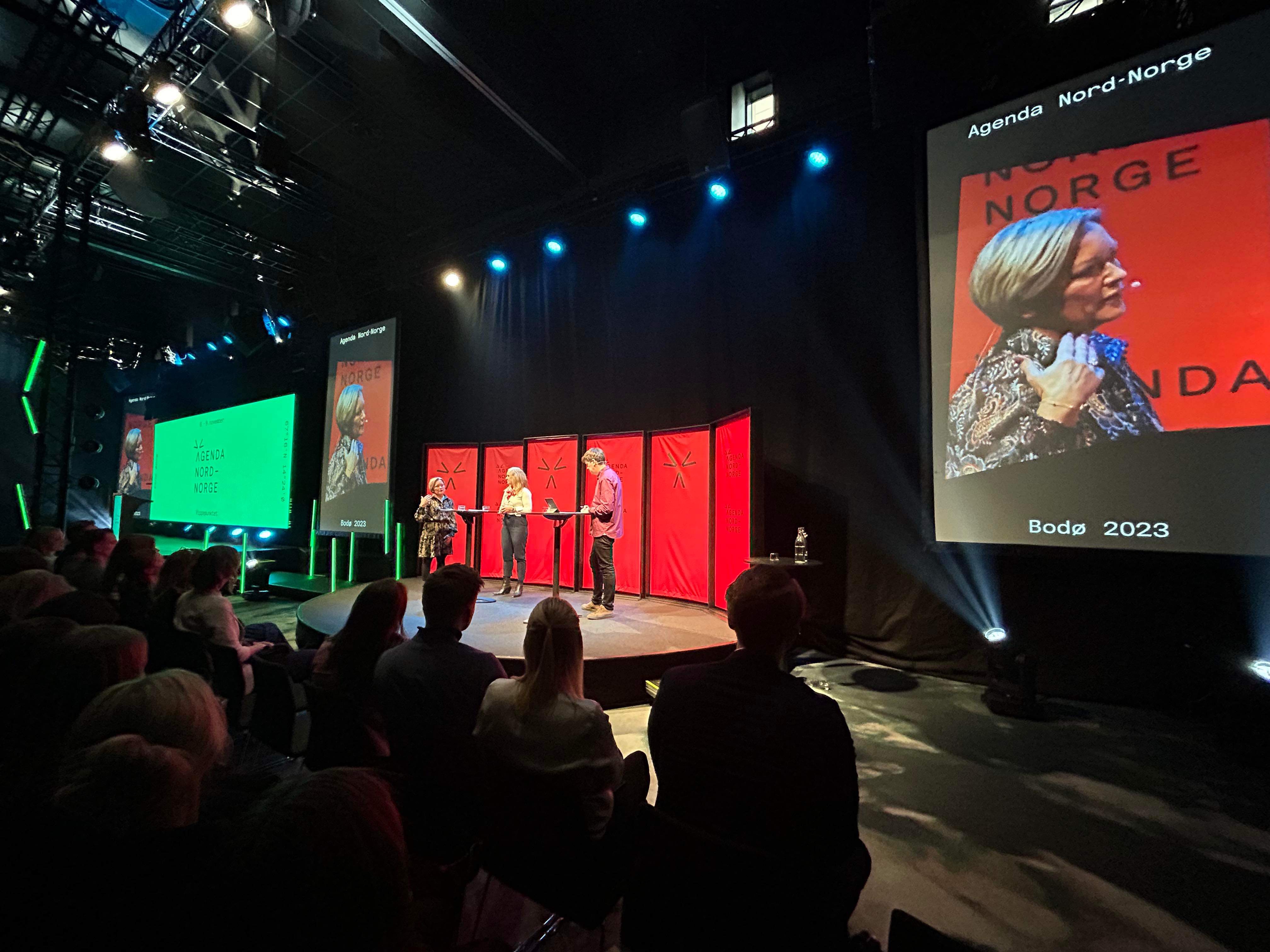 Sissel M. Skoghaug diskuterer Kraftløftet under Agenda Nord-Norges konferanse.