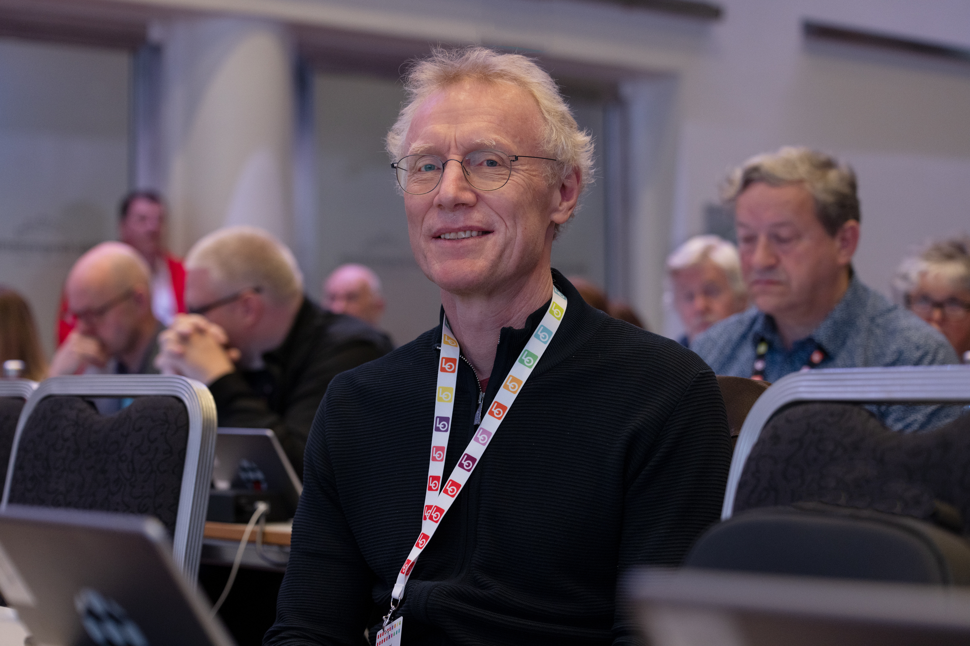 LOs nestleder Steinar Krogstad i kongrassalen under LO-kongressen. Foto.