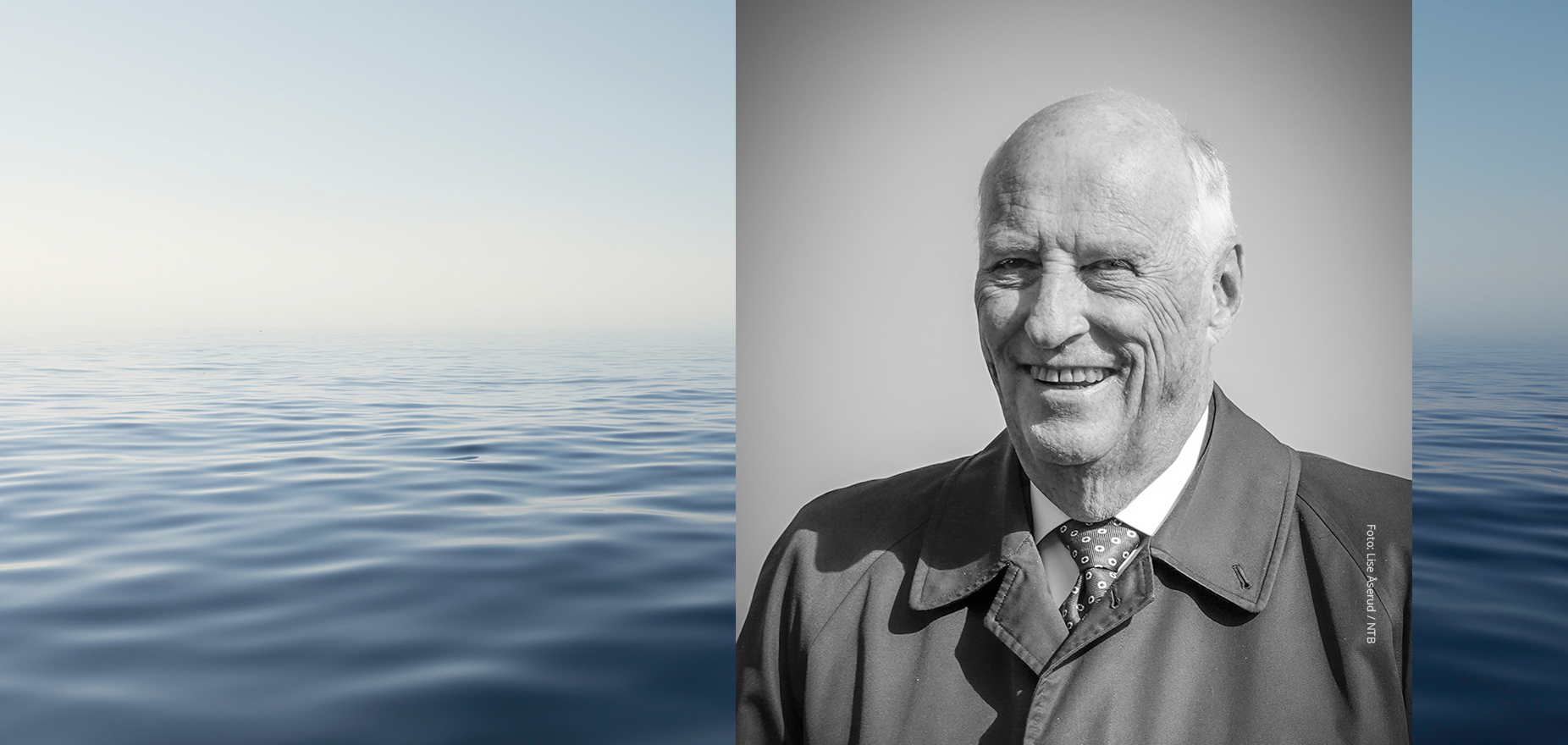 Bilde av smilende kong Harald V. 