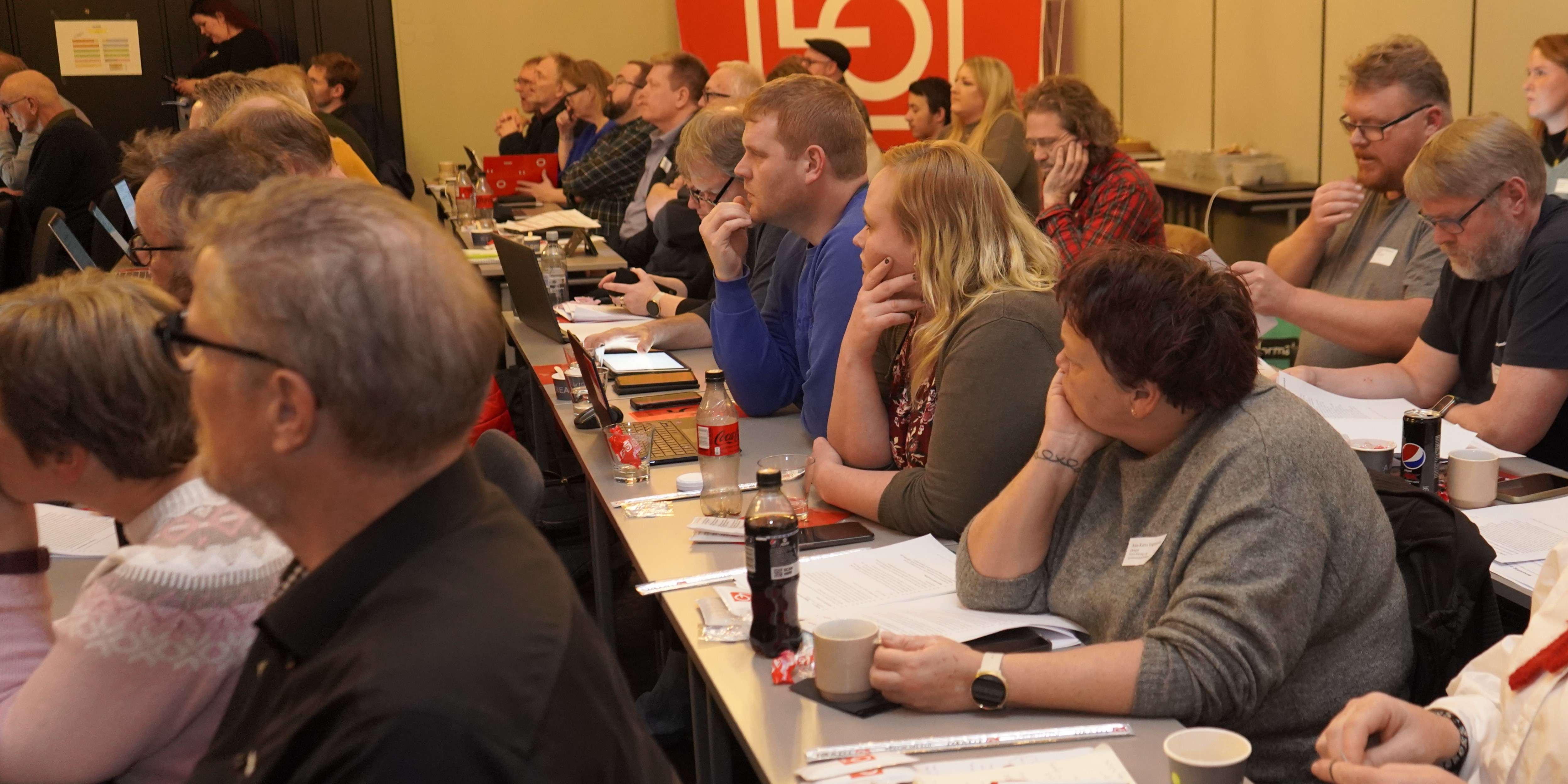 Møtedeltakere i plenumssal