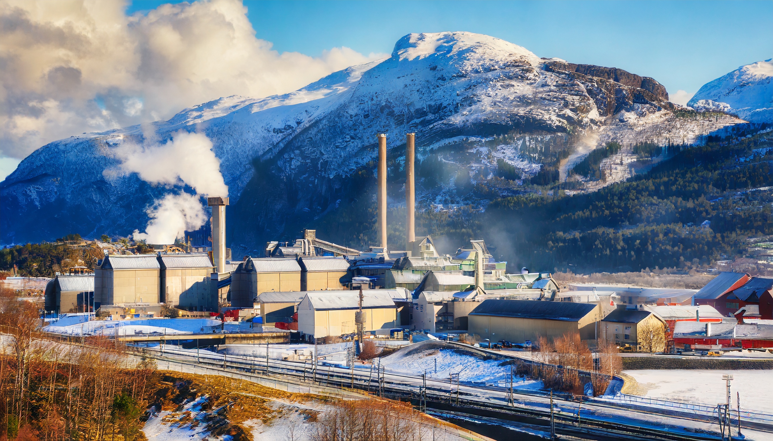 fjelllandskap med kraftlinjer og master