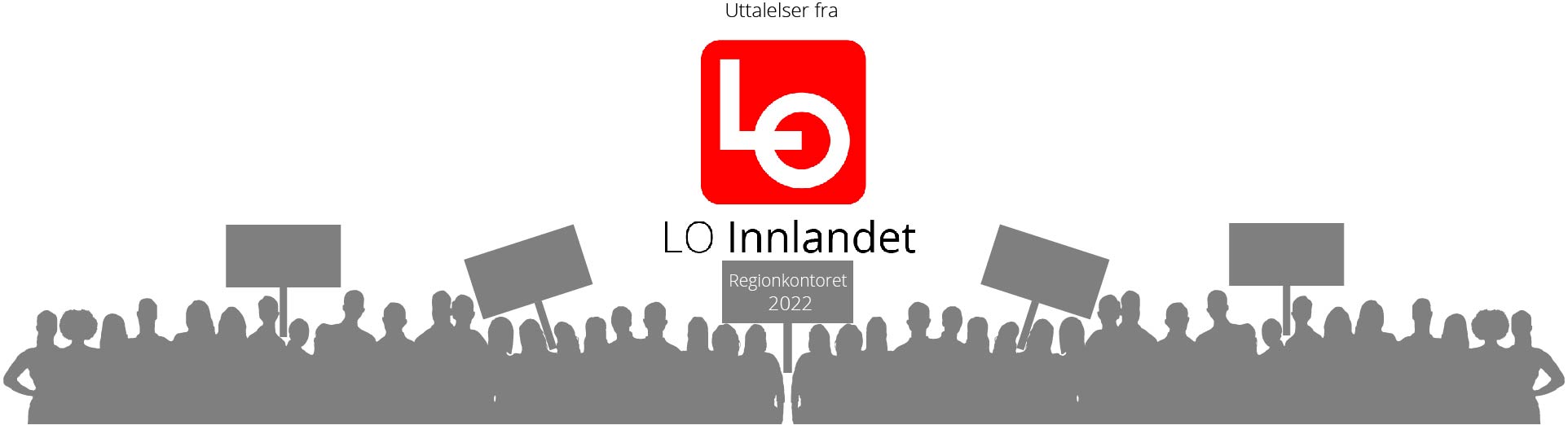 Grafikk med folkemengde og plakater