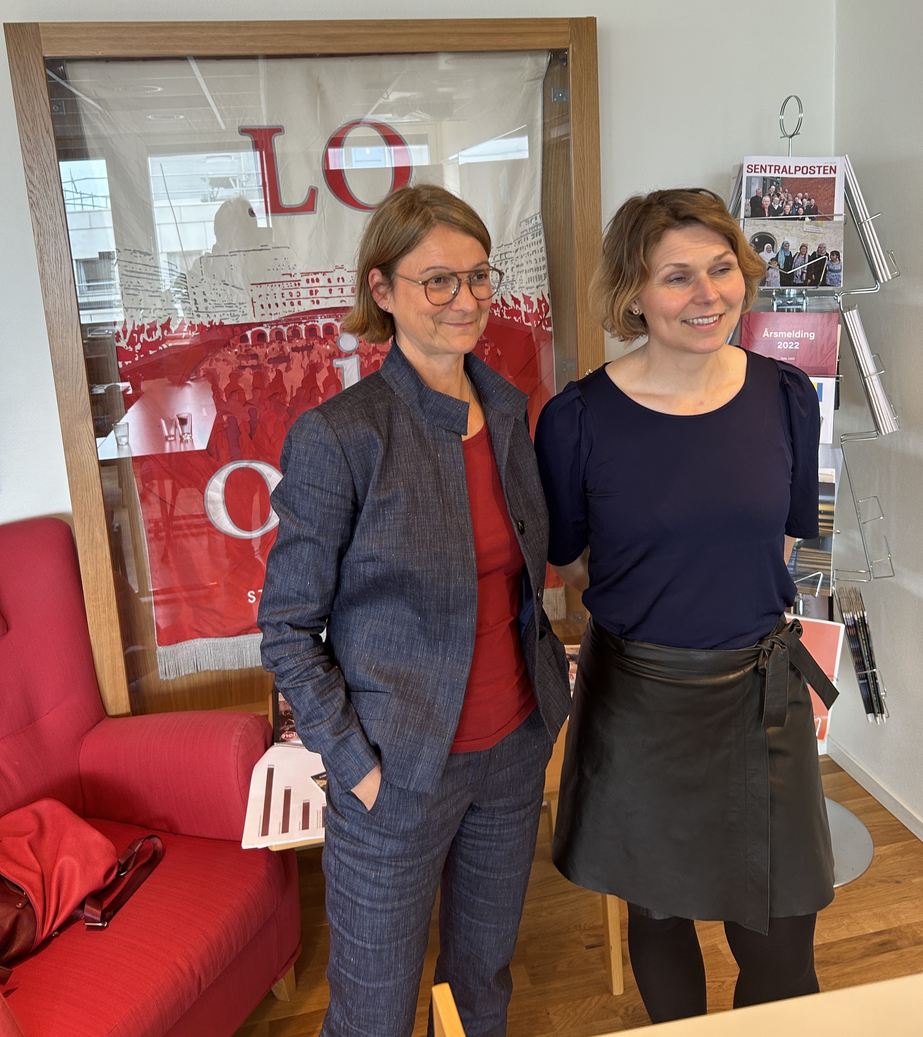 Katja Karger fra DGB i Berlin sammen med Astrid S. Djupvik fra Agenda