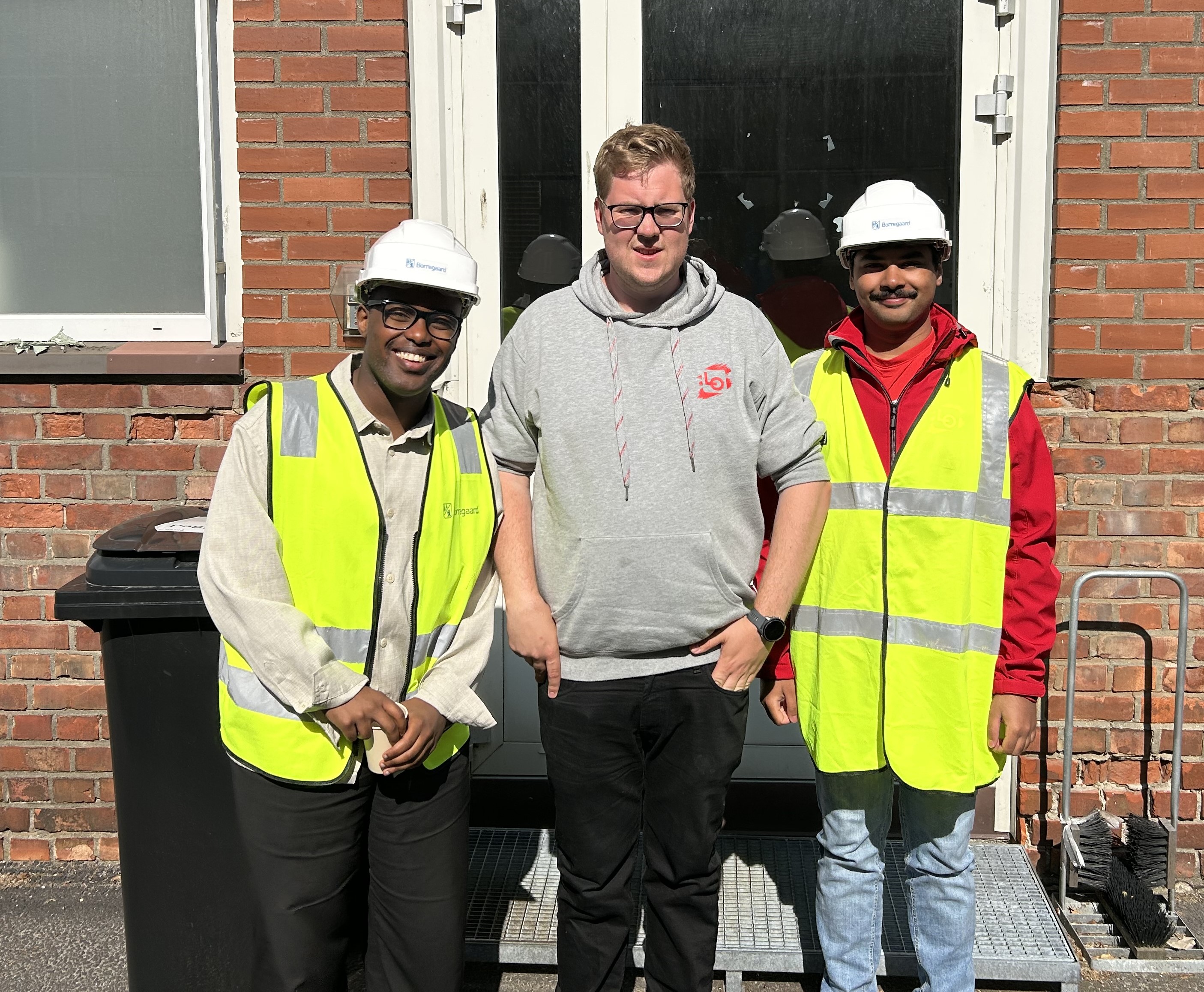 Hashim, Daniel og Shagit på Borregaard i Sarpsborg